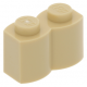 LEGO kocka 1x2 módosított farönk alakú, sárgásbarna (30136)